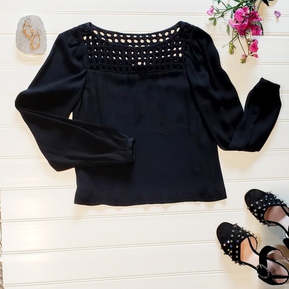 DVF Long Sleeve Black Top